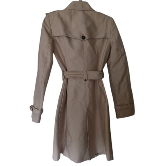 Zara Woman Beige Double Breasted Belted Trench Coat Classic Minamalist Size S - Picture 5 of 6